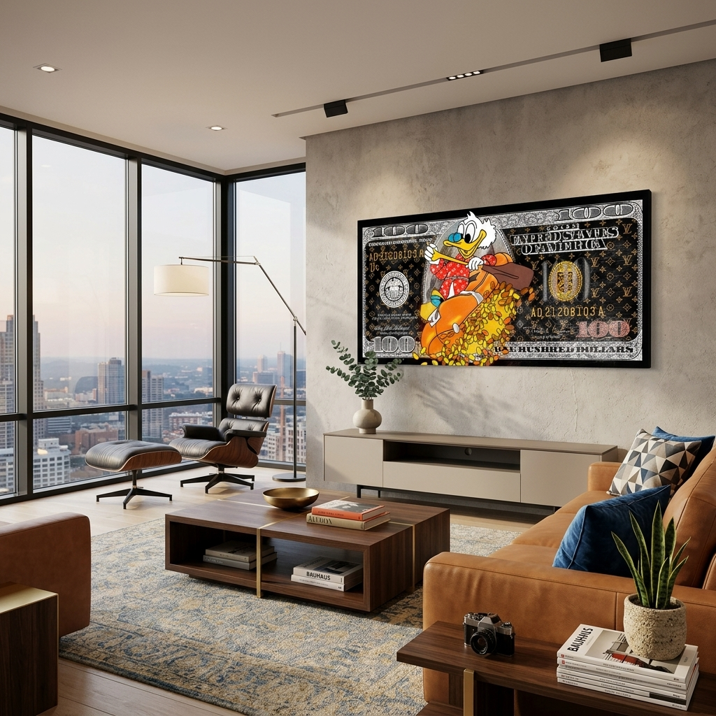 100 $ Pop-Art-Kunstdruck auf Leinwand