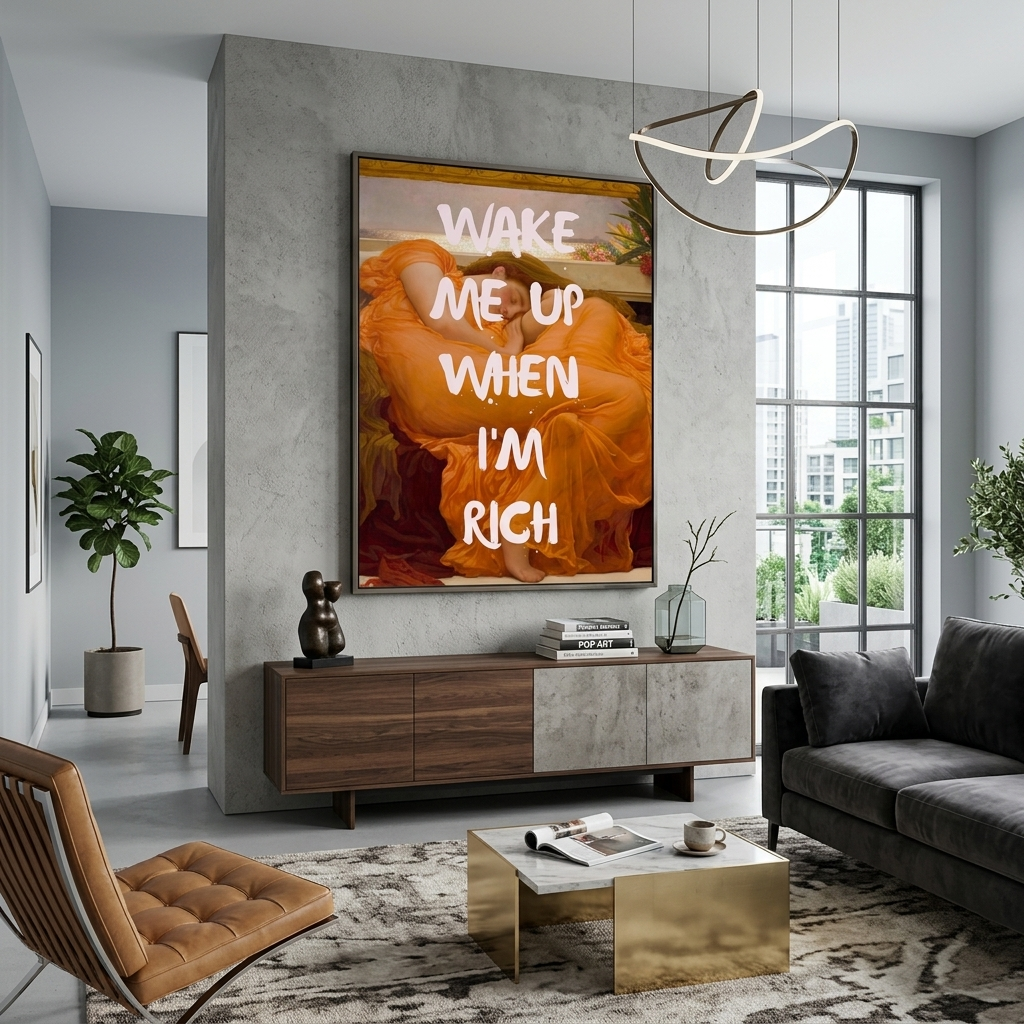 Kunstdruck auf Leinwand, Blazing June. Wache mich auf, wenn ich reich bin