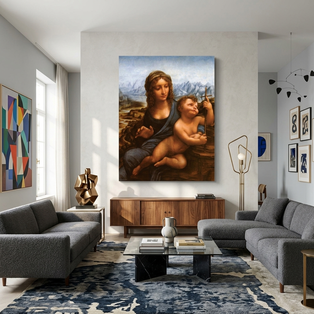 Reproduktion Madonna mit Spindel Reproduktion Leinwand Wand Kunstdruck