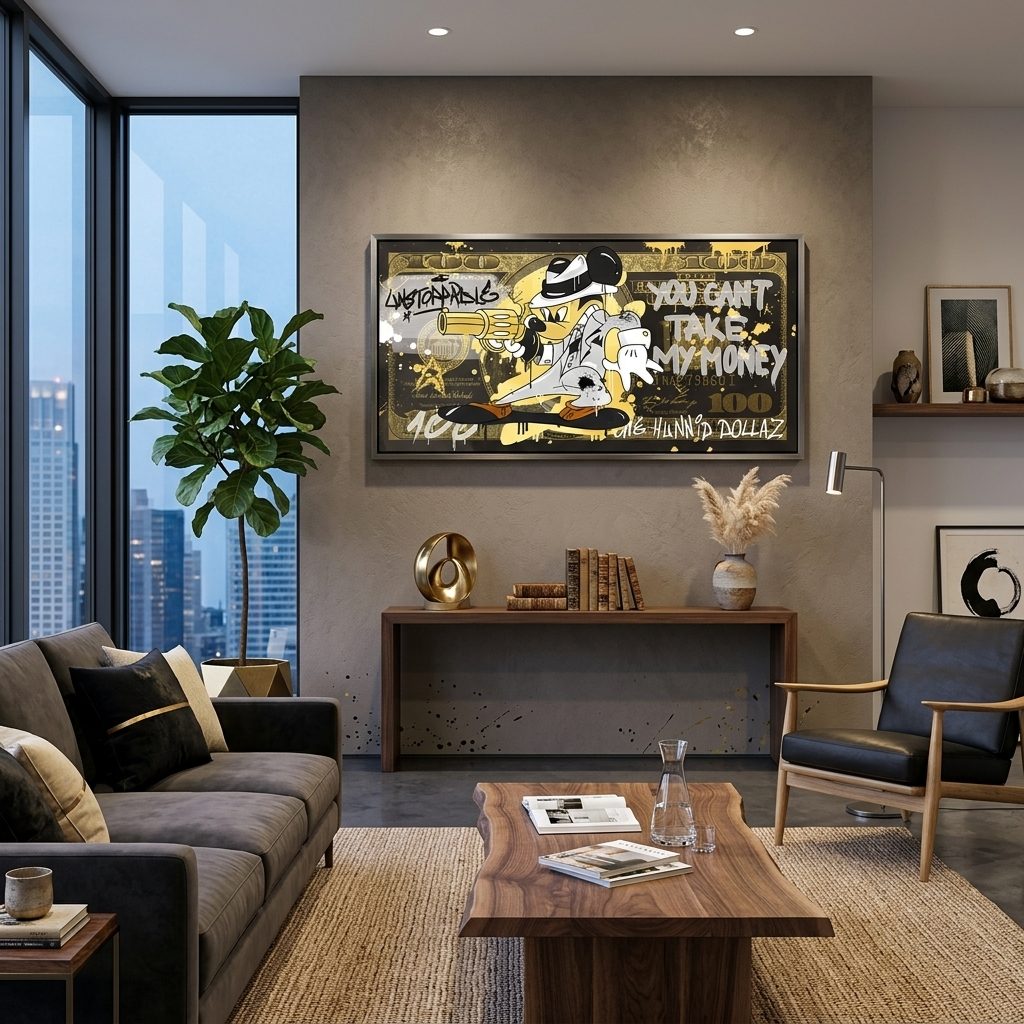 100 $ Pop-Art-Kunstdruck auf Leinwand