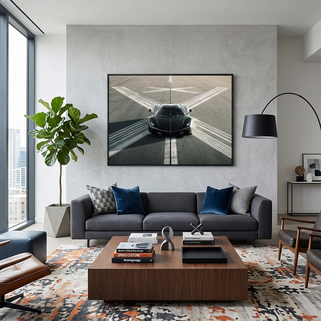 Leinwandbild, Wandbild, Auto, Koenigsegg Jesko, Absolut Schwarz