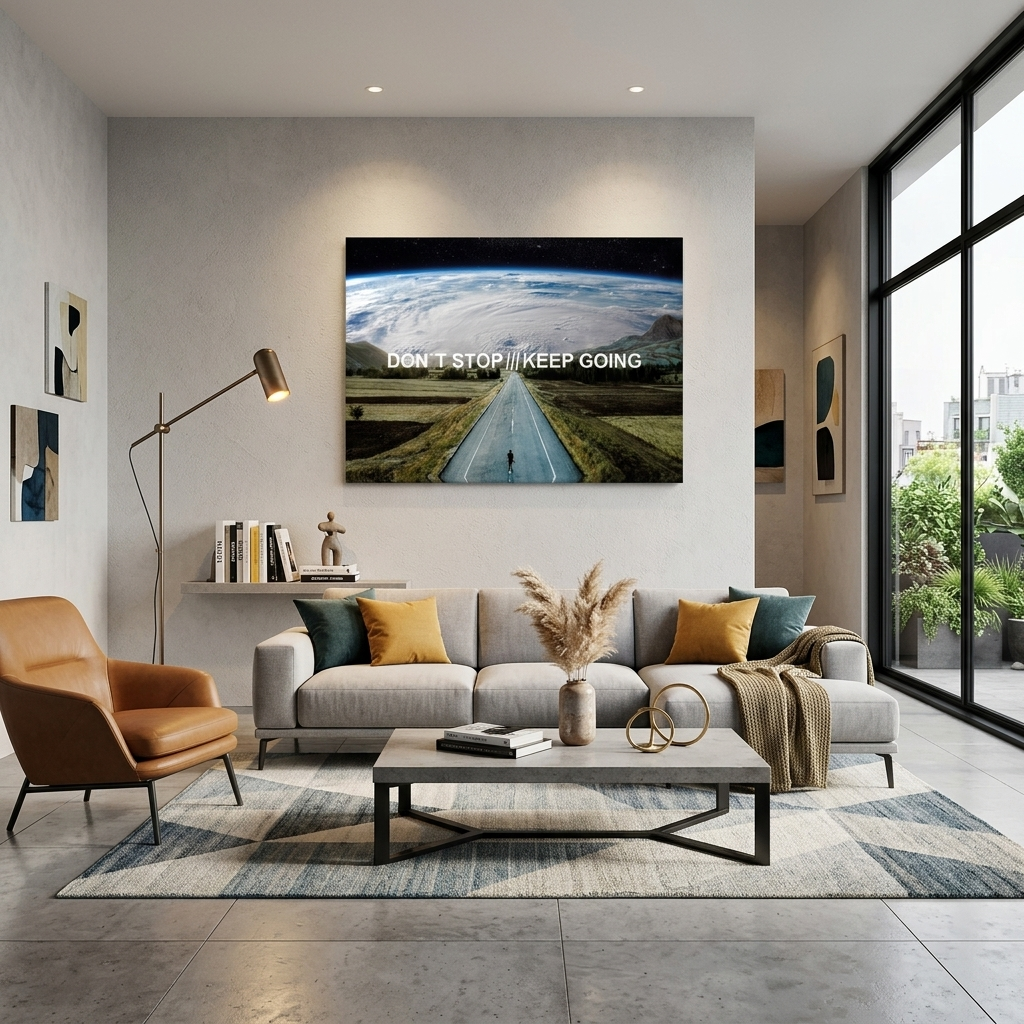 „DON'T STOP KEEP GOING“ – motivierender Kunstdruck auf Leinwand