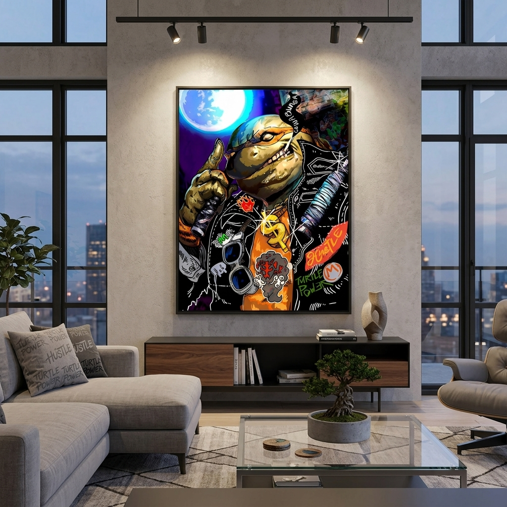 Cowabunga – Motivierender Kunstdruck auf Leinwand