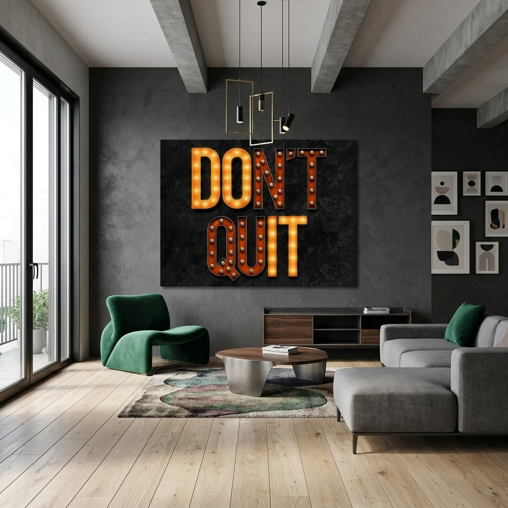 Um zu motivieren, geben Sie nicht auf, Licht motivierende Leinwand Wand Kunstdruck