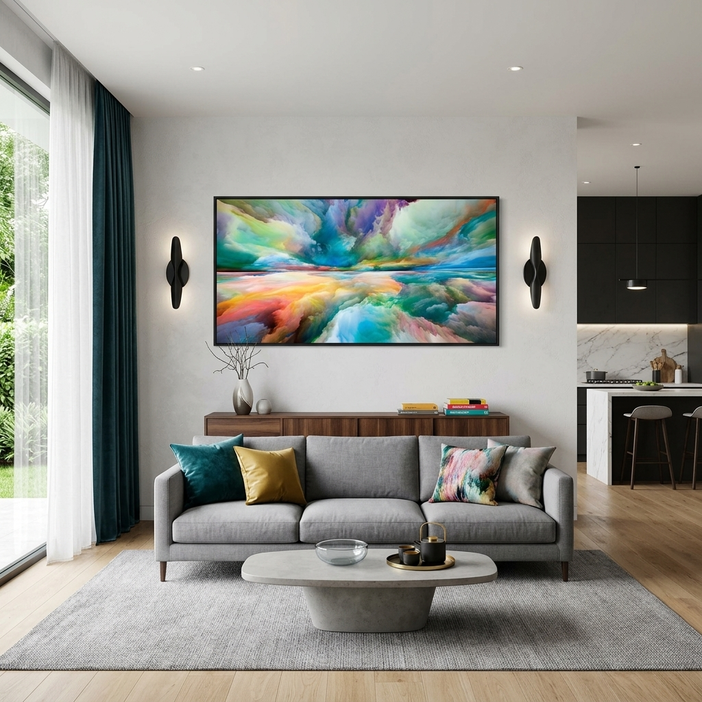 Leinwandbild „Regenbogenwolken Abstraktion“