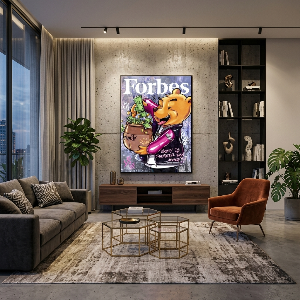 Winnie the Pooh on the cover of Forbes Canvas Wall Art Print