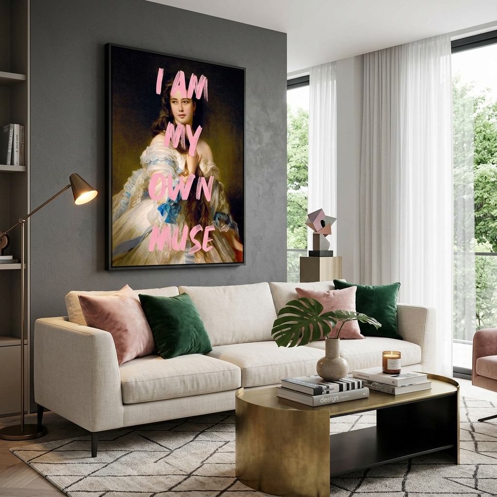 Kunstdruck auf Leinwand, Porträt von Rimskaya-Korsakova. Ich bin meine eigene Muse