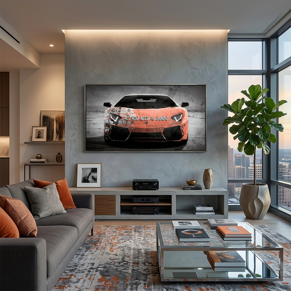Zur Motivation brauchen Sie nur Lambon Motivations-Kunstdruck auf Leinwand