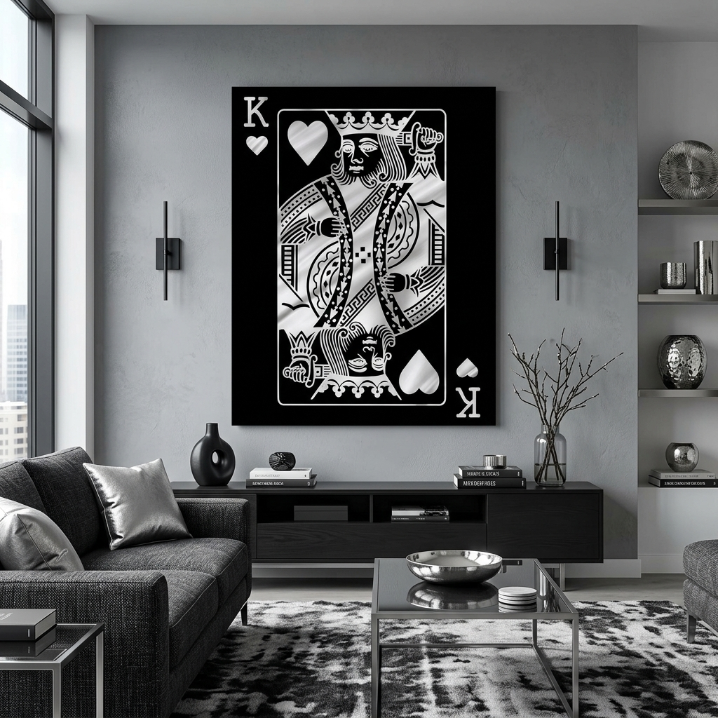 Um König Silber motivierende Leinwand Wand Kunstdruck zu motivieren