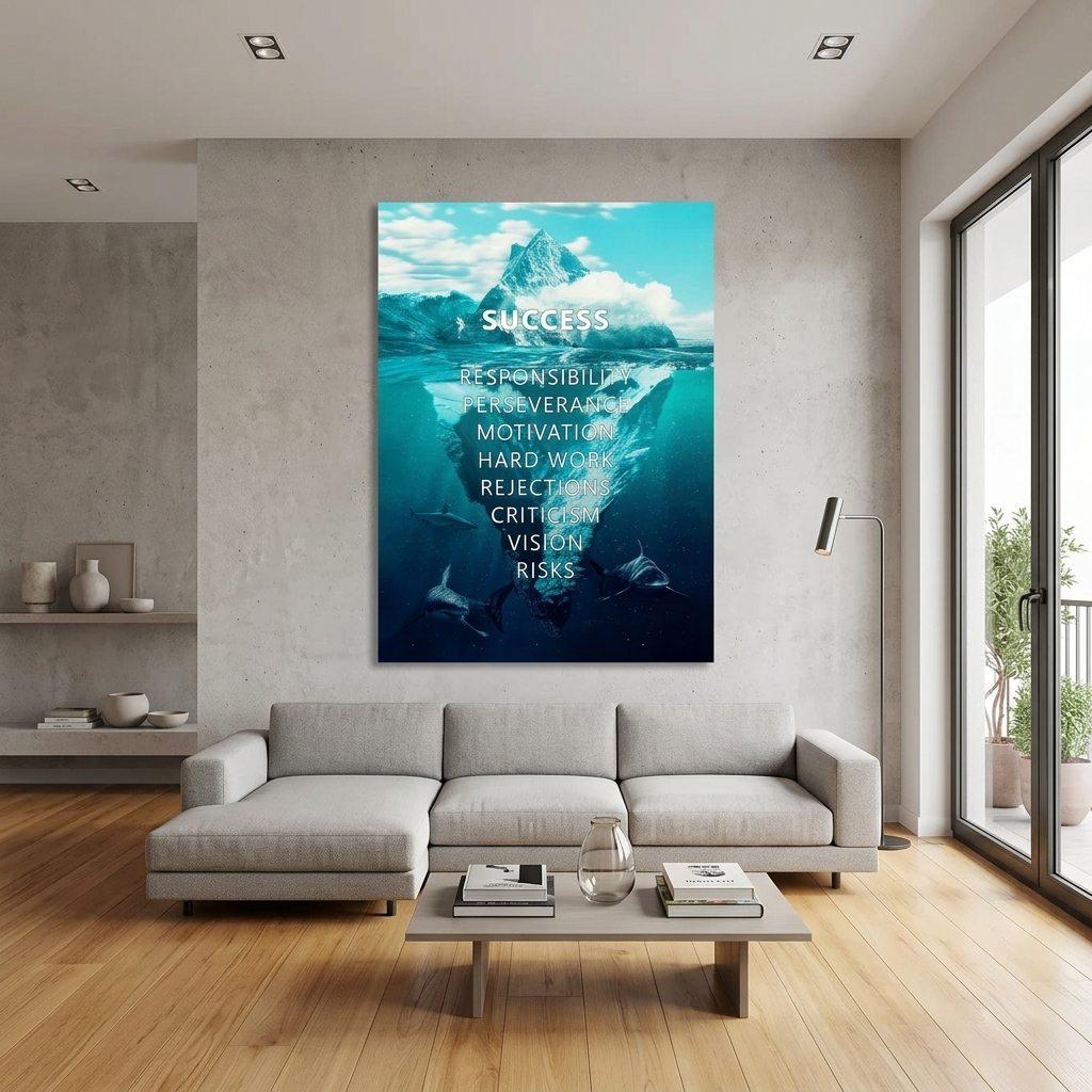 For motivation for the office success principles Motivational Canvas Wall Art Print