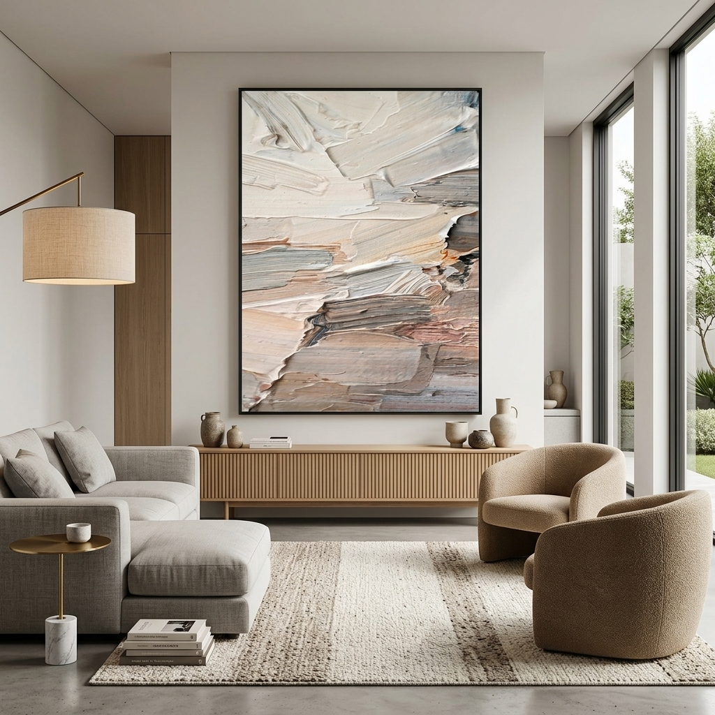 Pinselstriche in hellen Farben Abstraktion Leinwand Wand Kunstdruck