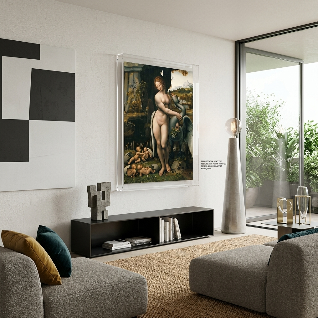 Leinwandbild „Leda und der Vogel“