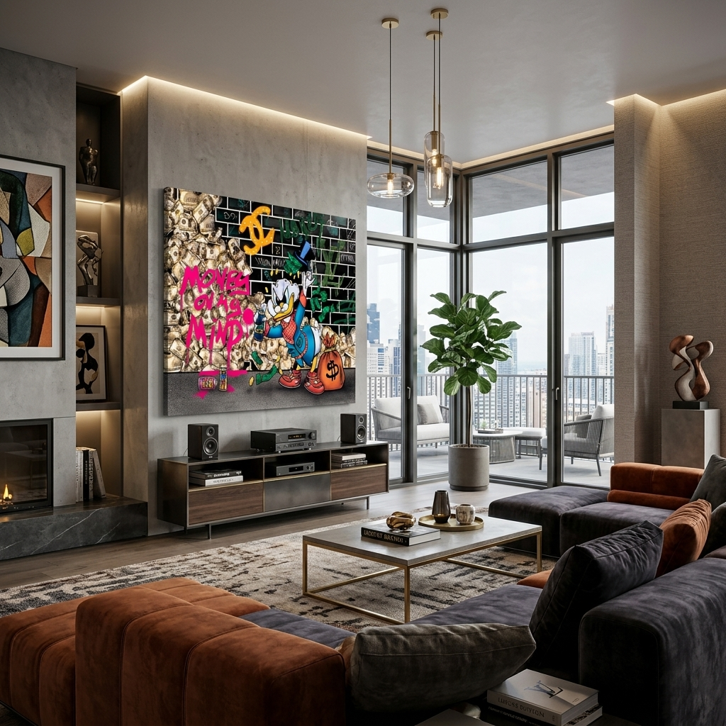 Scrooge Geld Geist inspirierende Leinwand Wand Kunstdruck