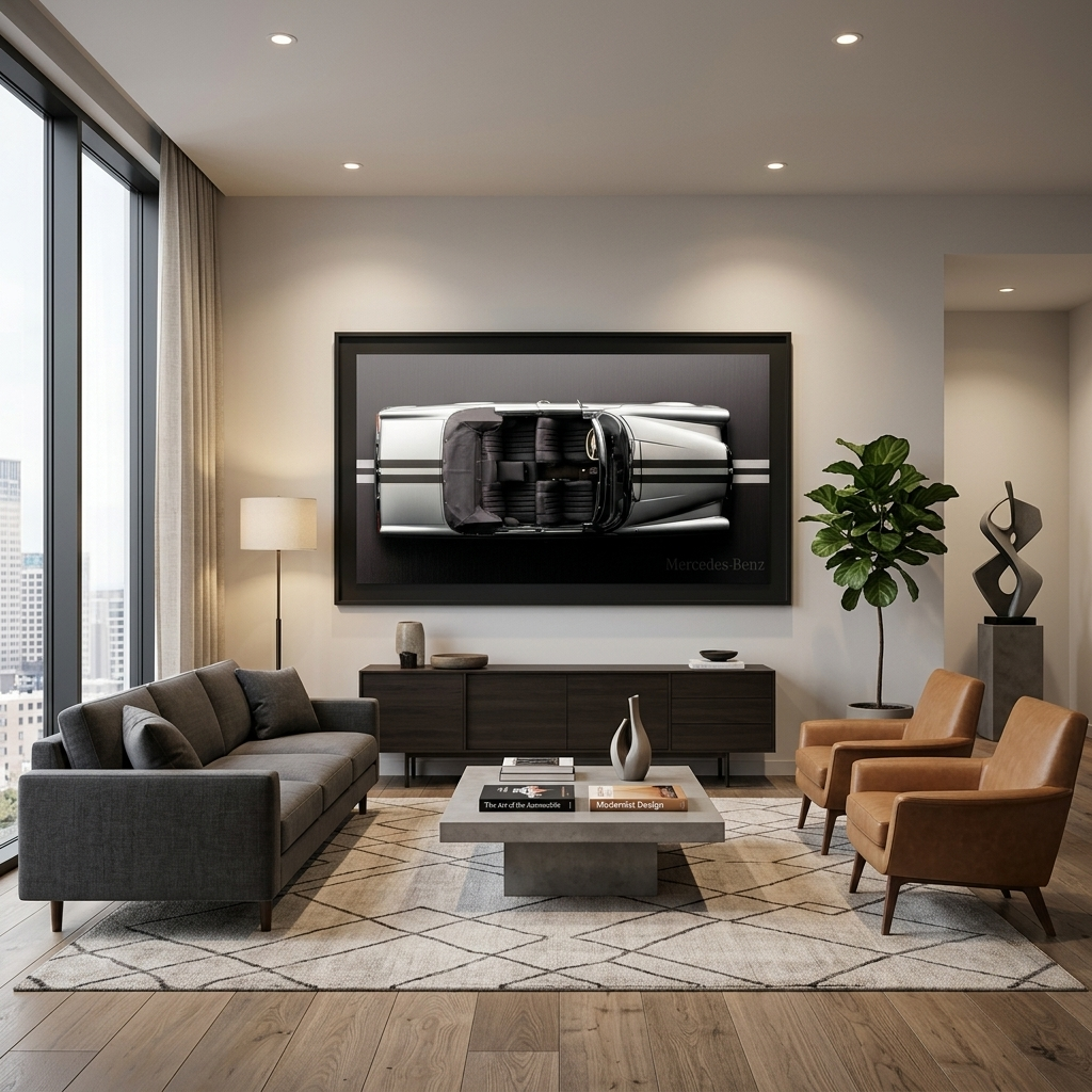 Leinwandbild, Porsche 911, grün, auf grauem Hintergrund