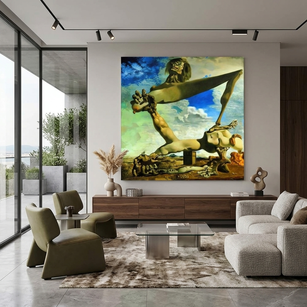 Reproduktion, weiche Konstruktion mit Bohnen, Reproduktion, Kunstdruck auf Leinwand, Wandbild
