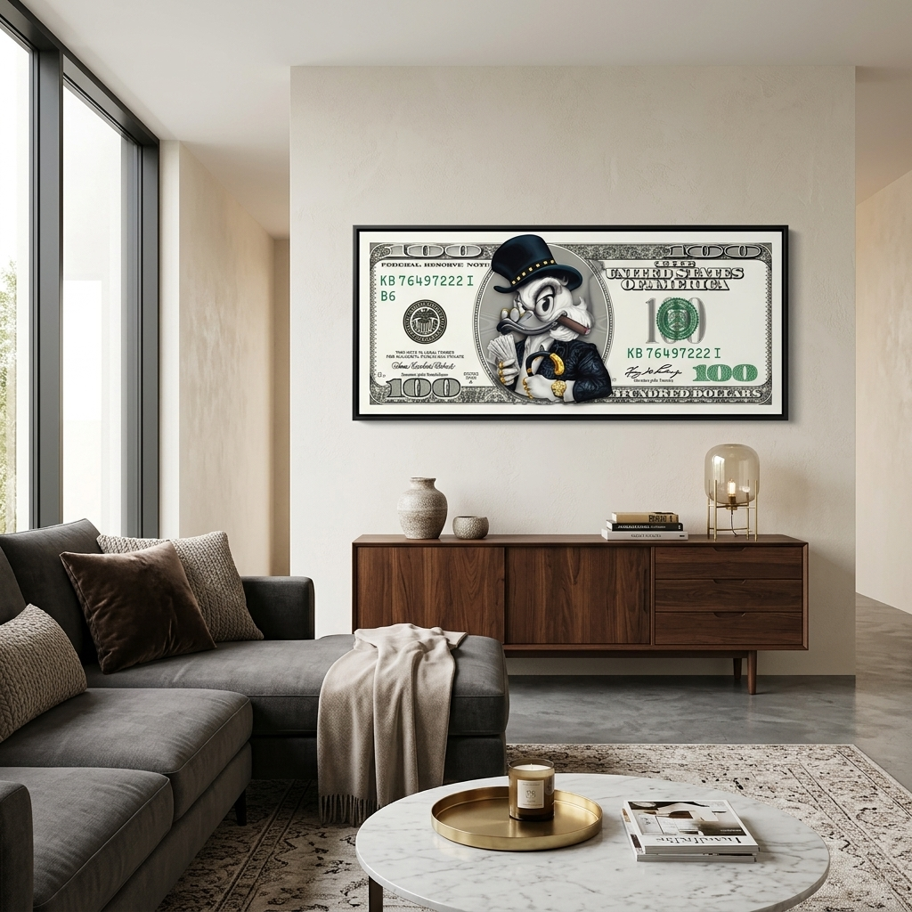 Inspirierender Kunstdruck auf Leinwand „Scrooge“ für 100 $