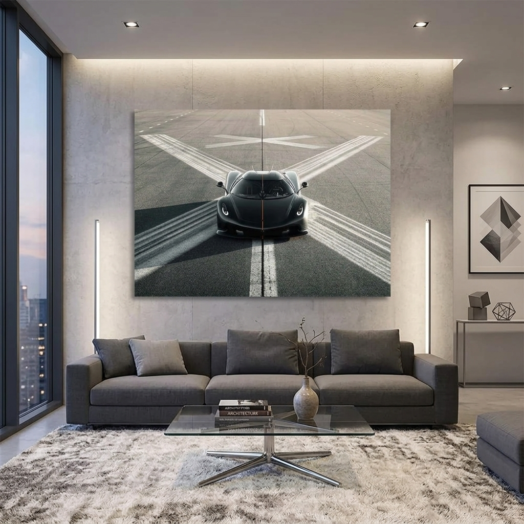 Leinwandbild, Wandbild, Auto, Koenigsegg Jesko, Absolut Schwarz