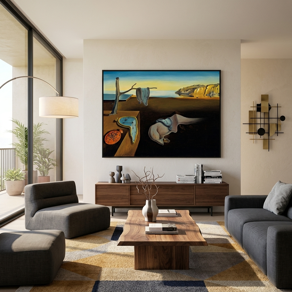 Reproduktion „Permanence of Memory“ von Salvador Dali, Reproduktion auf Leinwand, Wand-Kunstdruck