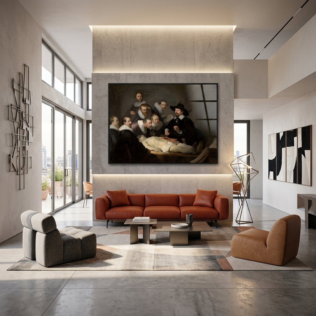 Reproduktion von Dr. Tulps Anatomiestunde, Rembrandt-Reproduktion, Kunstdruck auf Leinwand