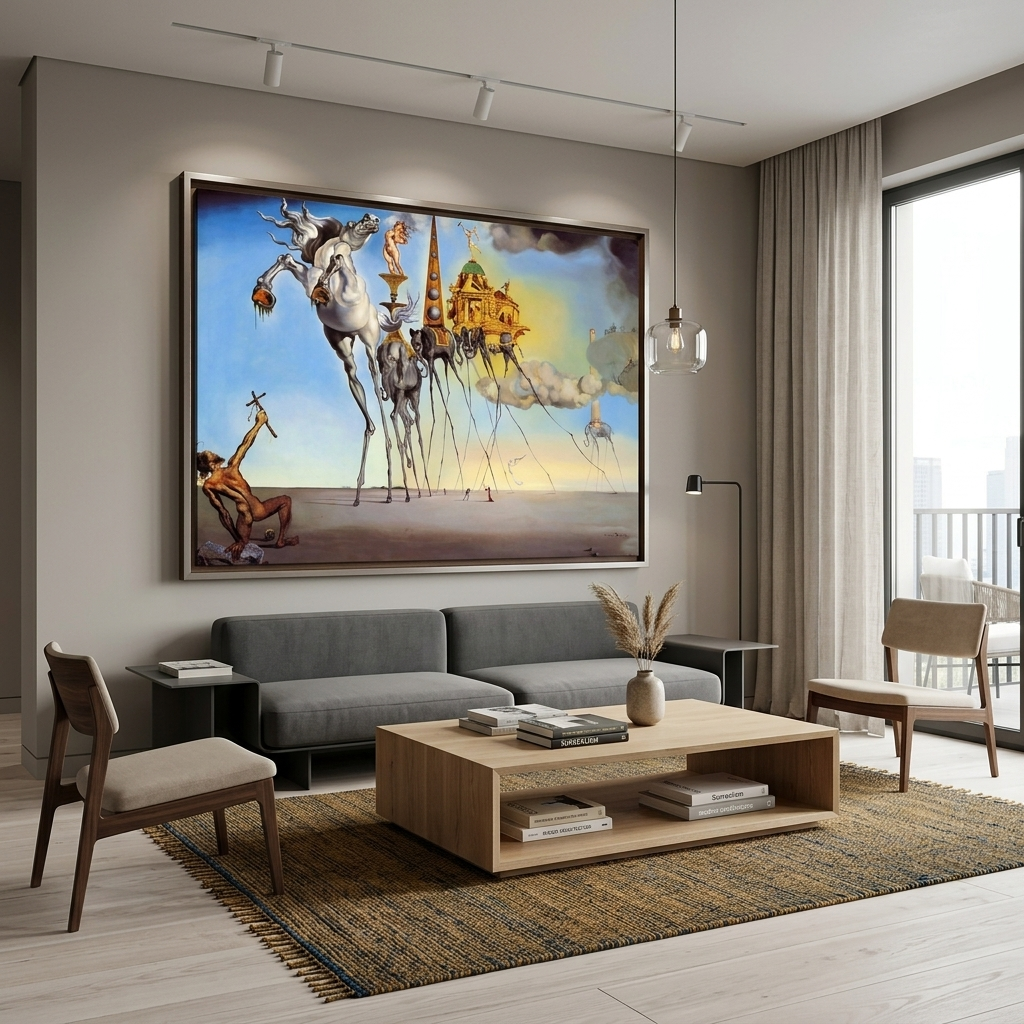 Reproduktion „Die Versuchung eines Heiligen“, Reproduktion, Kunstdruck auf Leinwand