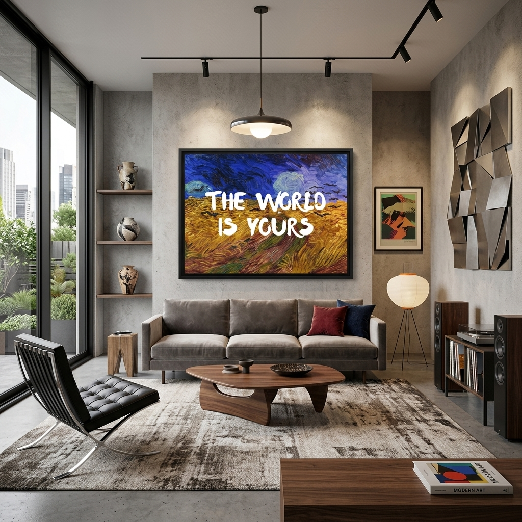 Kunstdruck auf Leinwand, Sternennacht, Van Gogh. Die Welt gehört dir