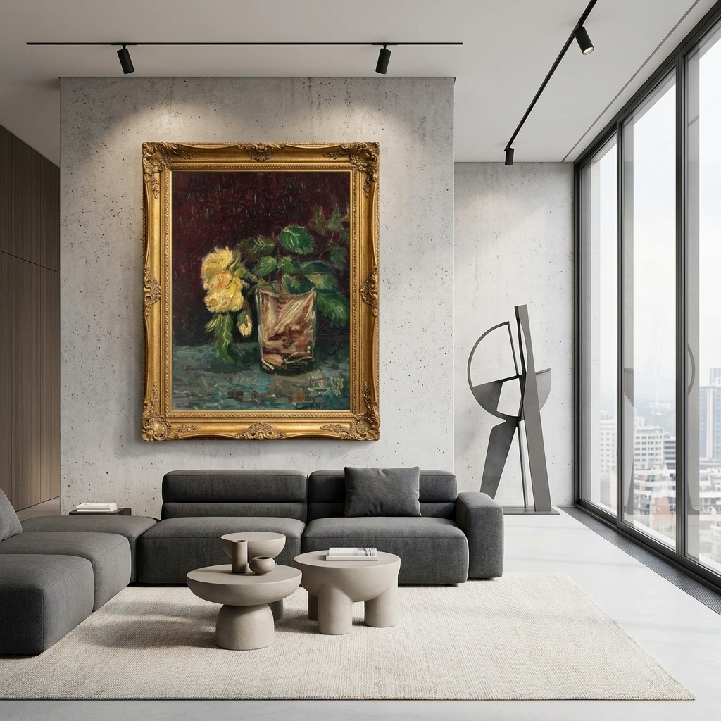 Reproduktion Gelbe Rosen Reproduktion Leinwand Wand Kunstdruck