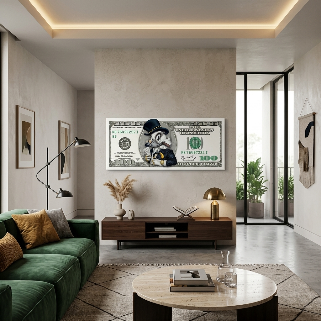 Inspirierender Kunstdruck auf Leinwand „Scrooge“ für 100 $