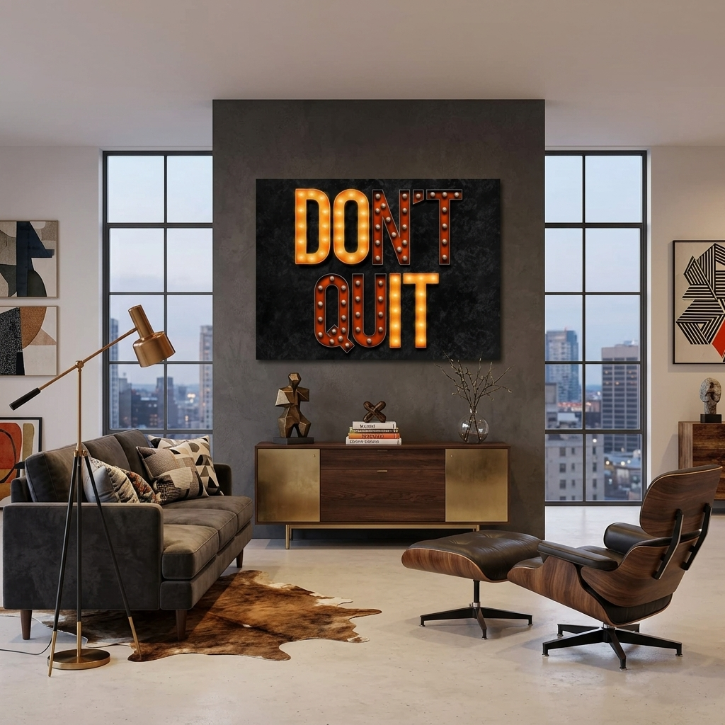 Um zu motivieren, geben Sie nicht auf, Licht motivierende Leinwand Wand Kunstdruck