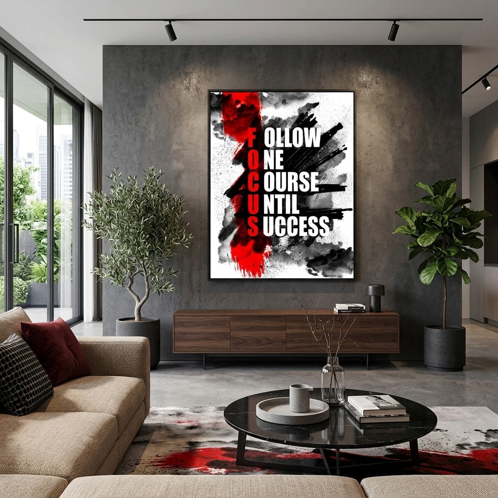 Zur Motivation Fokus Motivierender Leinwand-Kunstdruck