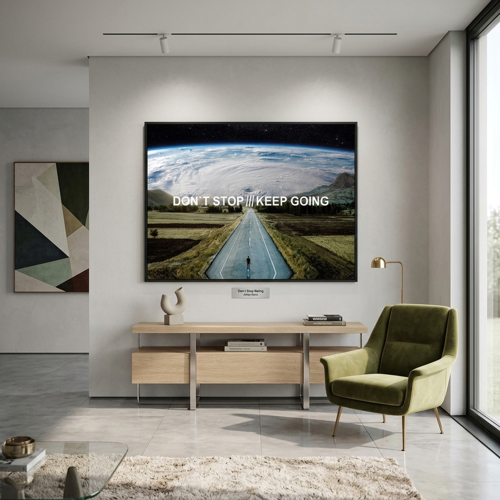 „DON'T STOP KEEP GOING“ – motivierender Kunstdruck auf Leinwand