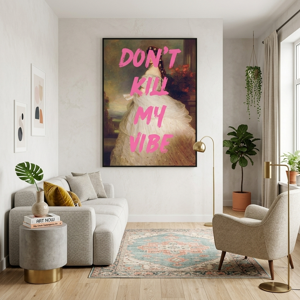 Kunstdruck auf Leinwand, Motiv „Don't kill my vibe“