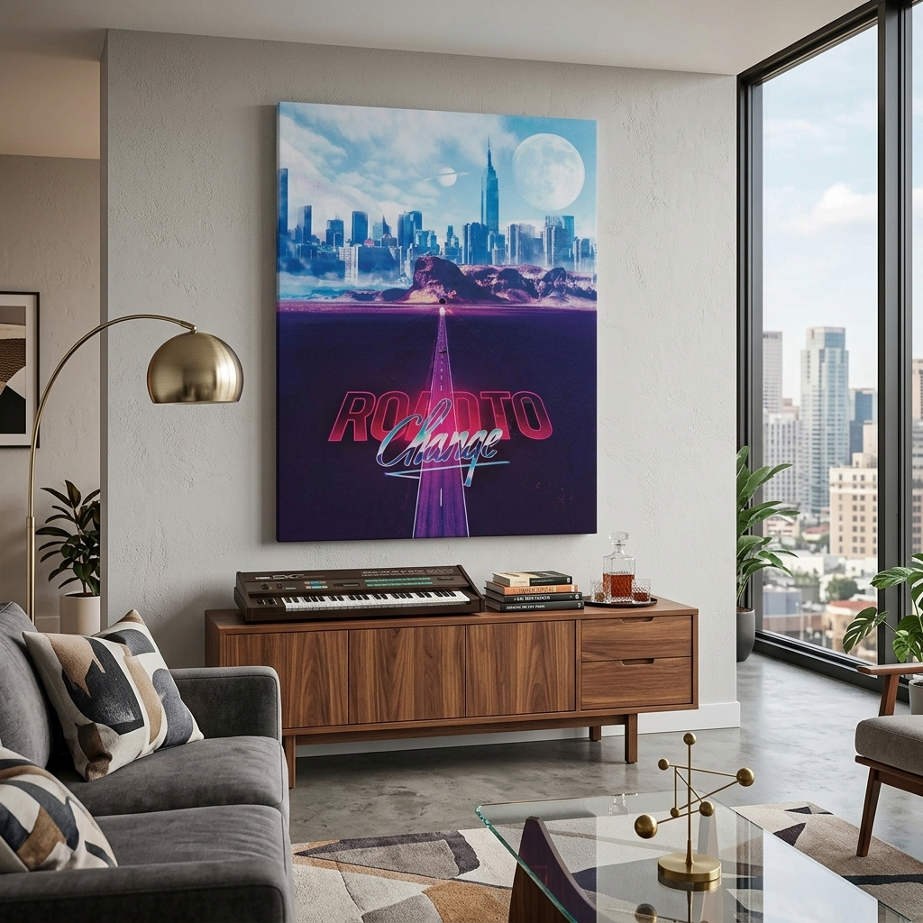 Road to the future Motivational Canvas Wall Art Print
