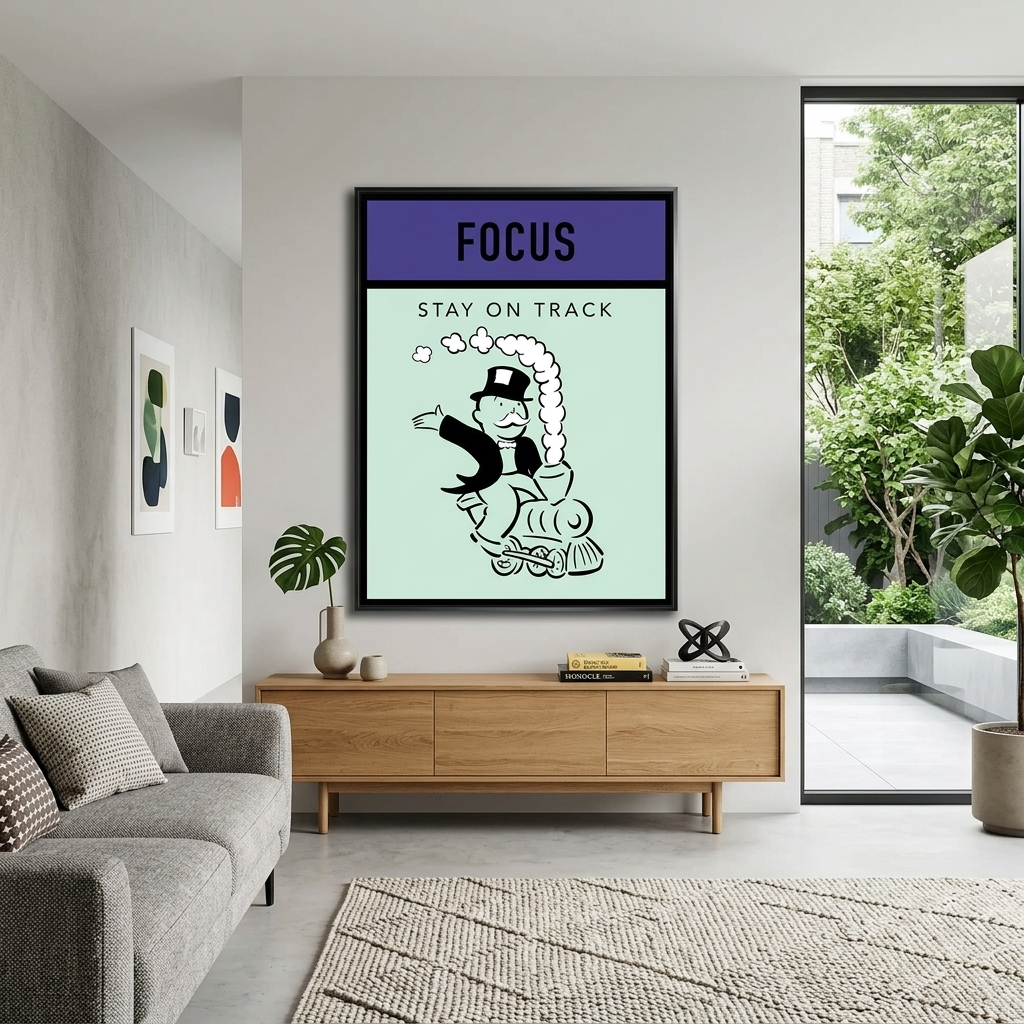 Monopoly Stay on track Canvas Wall Art Print