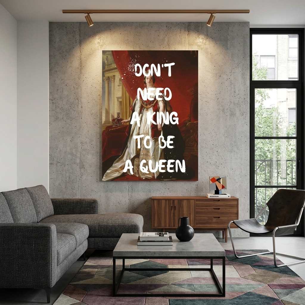 Kunstdruck auf Leinwand, Motiv: „Du brauchst keinen König, um eine Königin zu sein“
