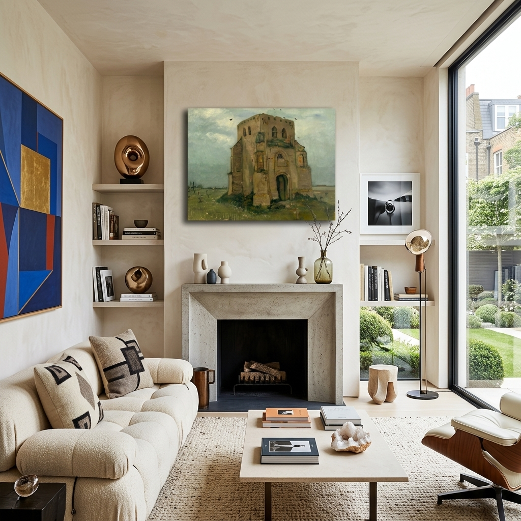 Reproduktion „Der alte Kirchturm in Nuenen“ von Van Gogh, Reproduktion auf Leinwand, Kunstdruck