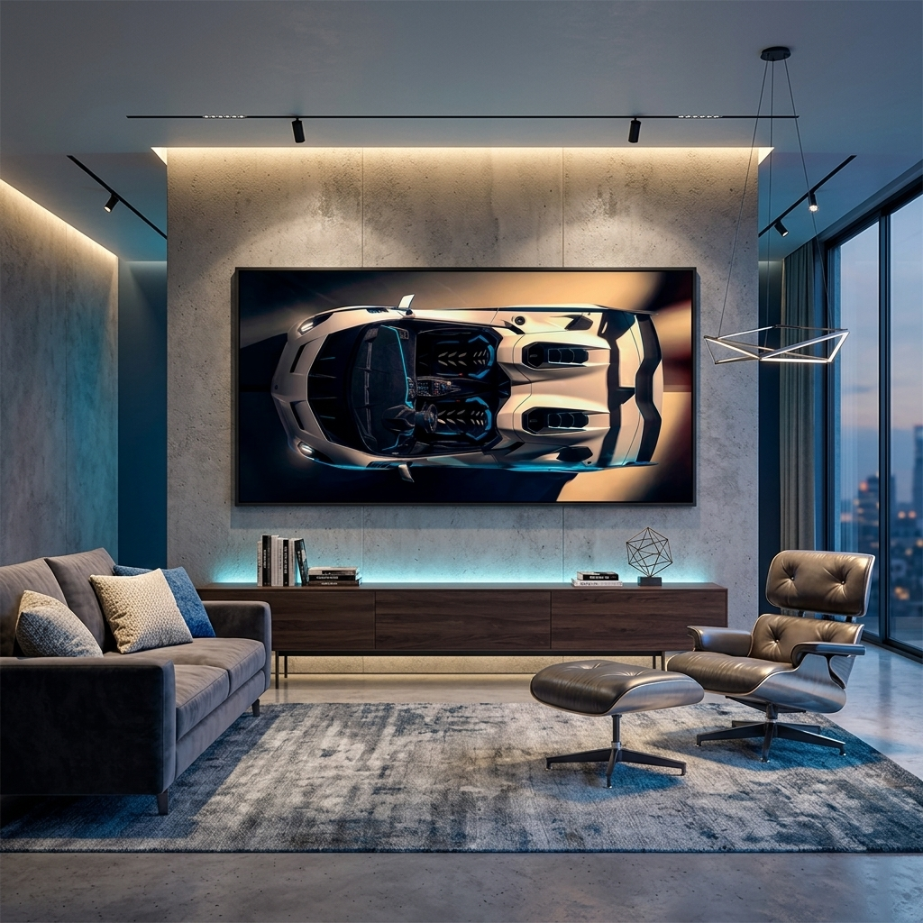 Leinwandbild, Motiv: Lamborghini, Weiß