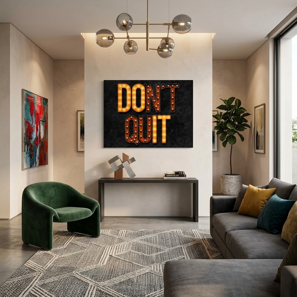Um zu motivieren, geben Sie nicht auf, Licht motivierende Leinwand Wand Kunstdruck