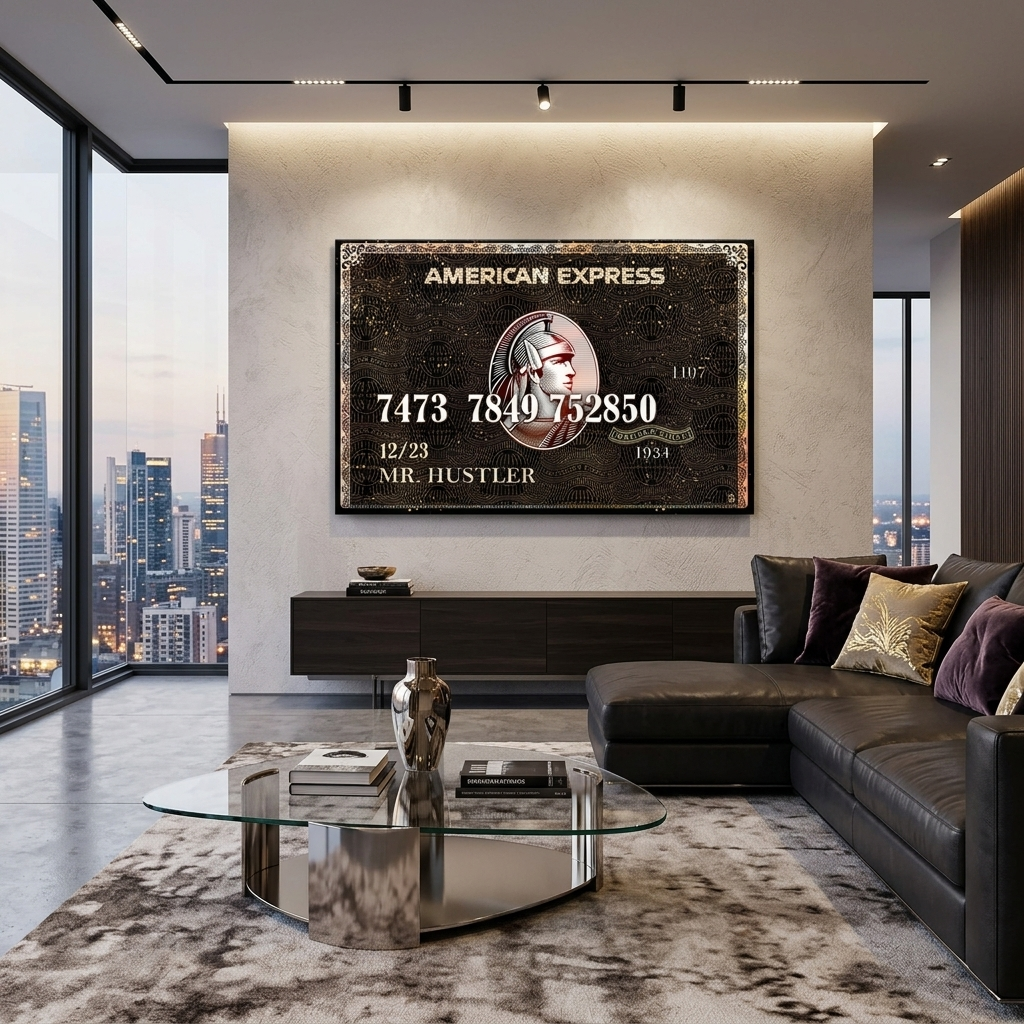 American Express card Inspirational Canvas Wall Art Print