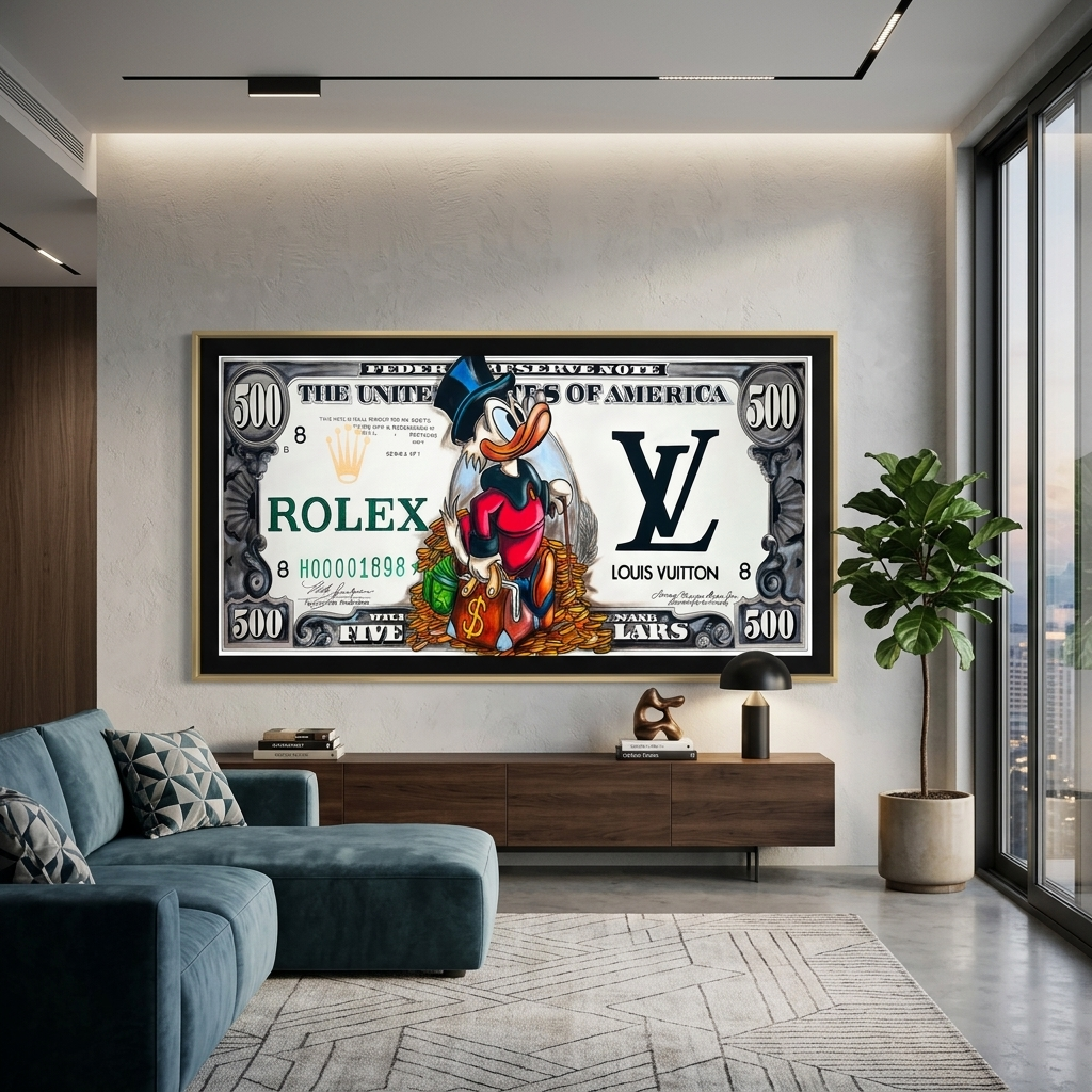 100 $ Pop-Art-Kunstdruck auf Leinwand