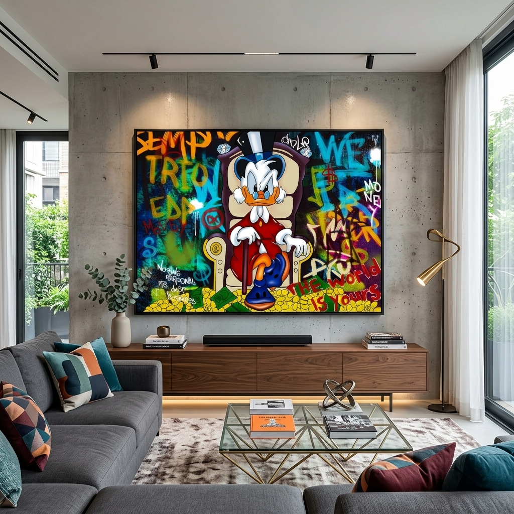 Scrooge The world belongs to you Inspirational Canvas Wall Art Print