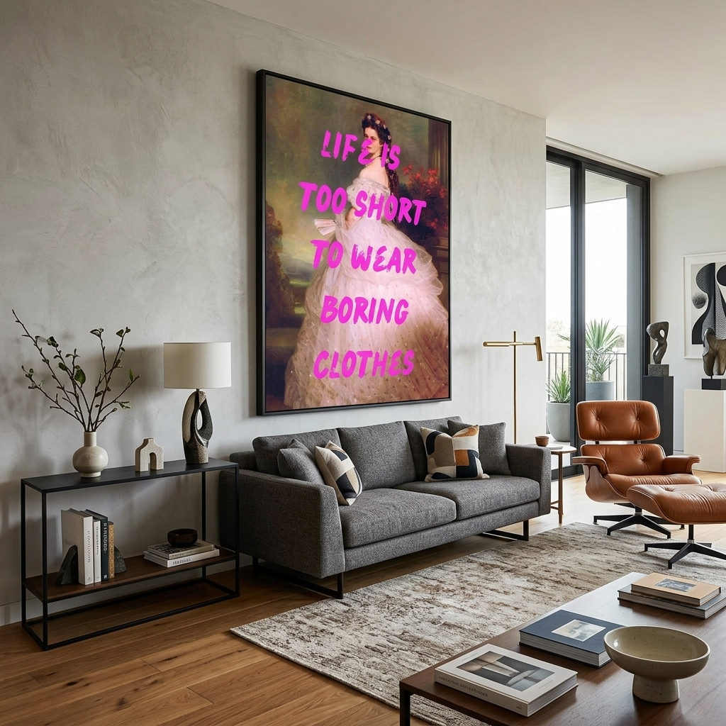 Kunstdruck auf Leinwand, das Leben ist zu kurz