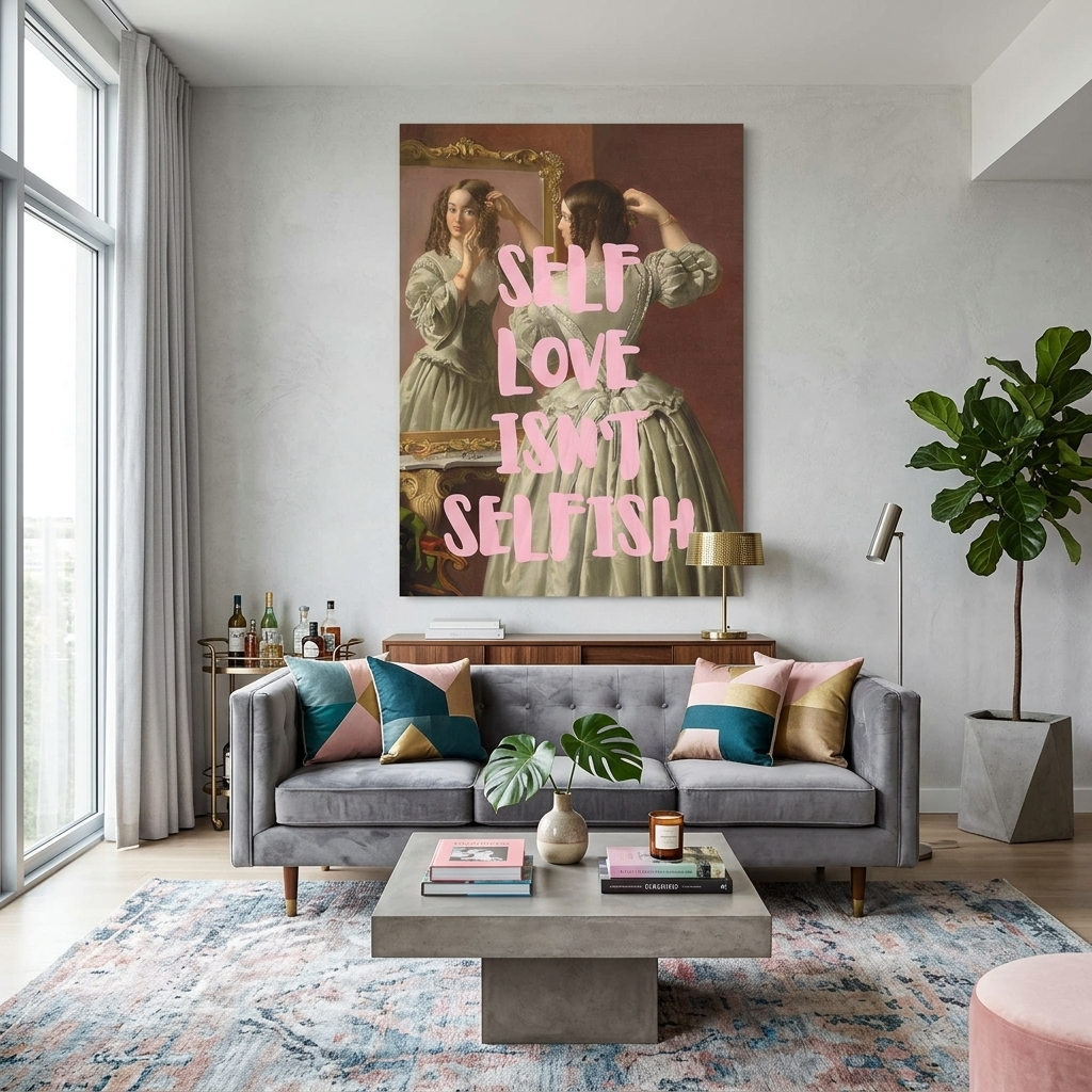 Kunstdruck auf Leinwand, Vanity Fair. Rette die Liebe.