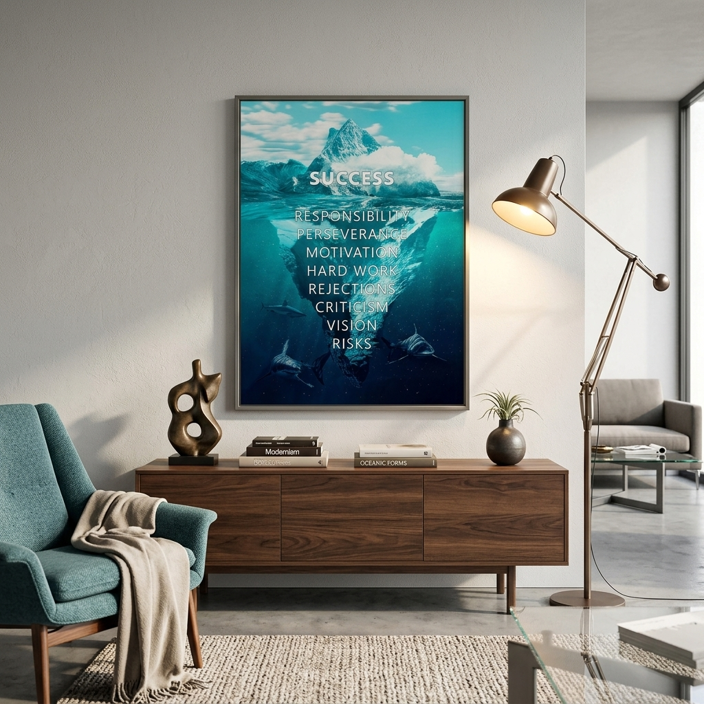 For motivation for the office success principles Motivational Canvas Wall Art Print