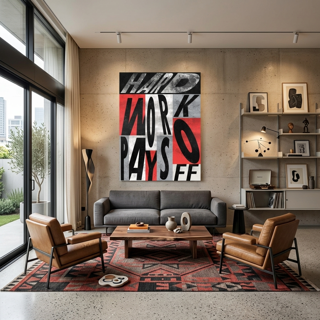 For motivation Hard work pays off Motivational Canvas Wall Art Print