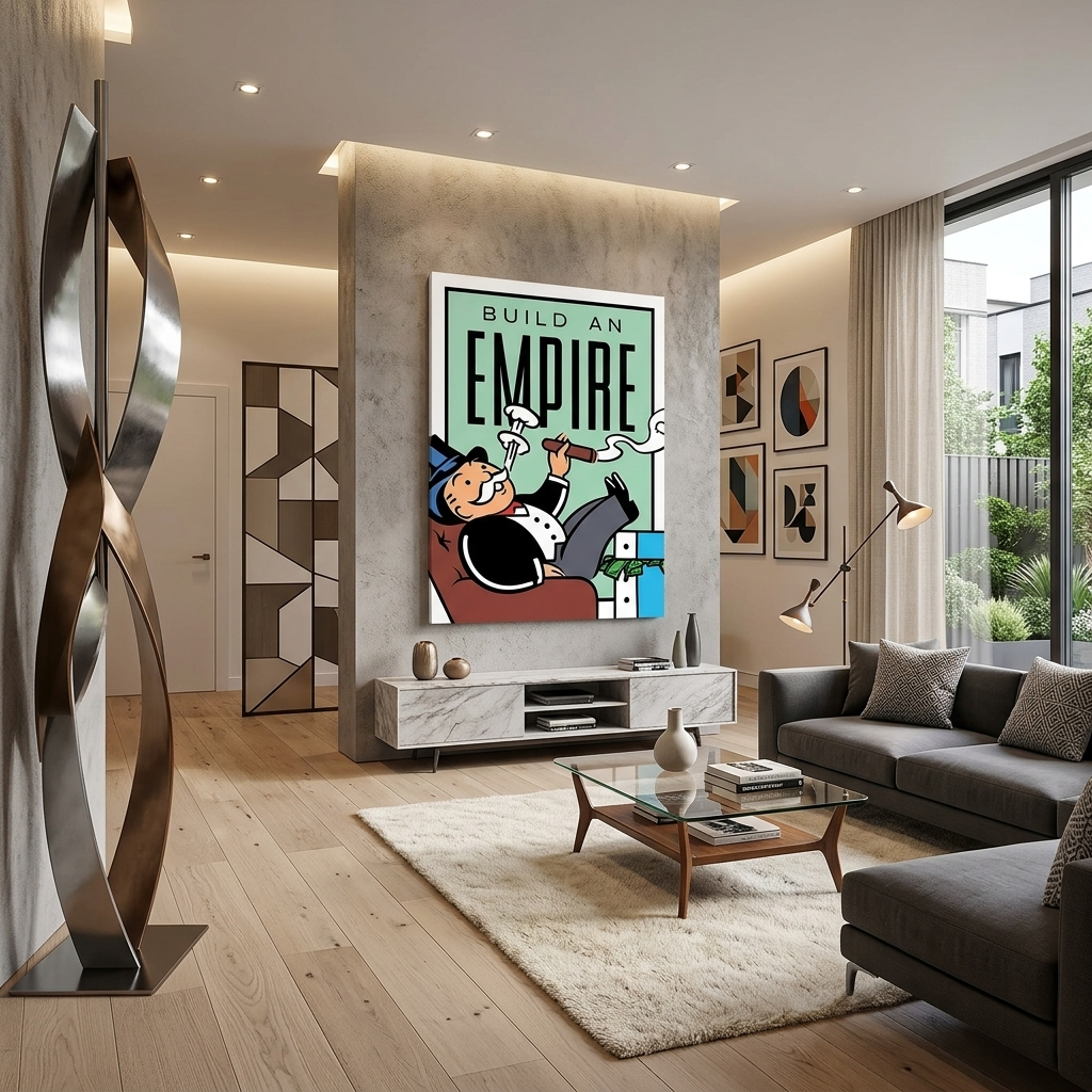 Bauen Sie Ihr Imperium auf – Monopoly – Kunstdruck auf Leinwand