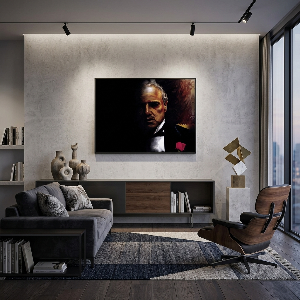 Kunstdruck auf Leinwand, Motiv: Der Pate, Nachahmung der Zeichnung
