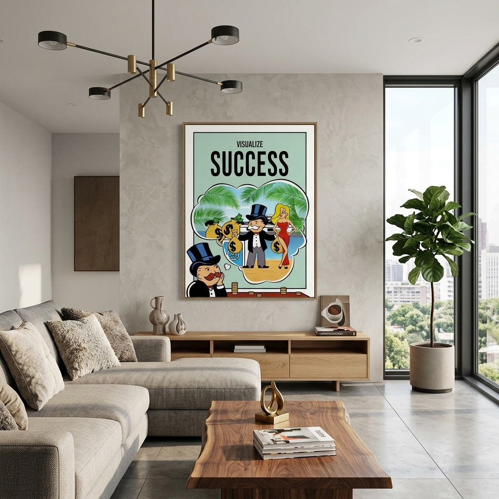 Monopoly Visualize Success Canvas Wall Art Print