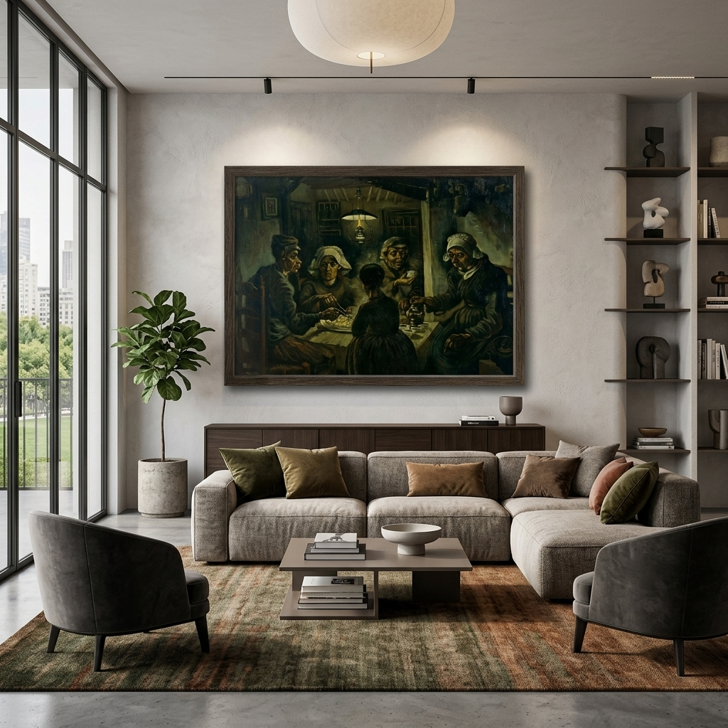 Reproduktion Kartoffelesser Reproduktion Leinwand Wand Kunstdruck