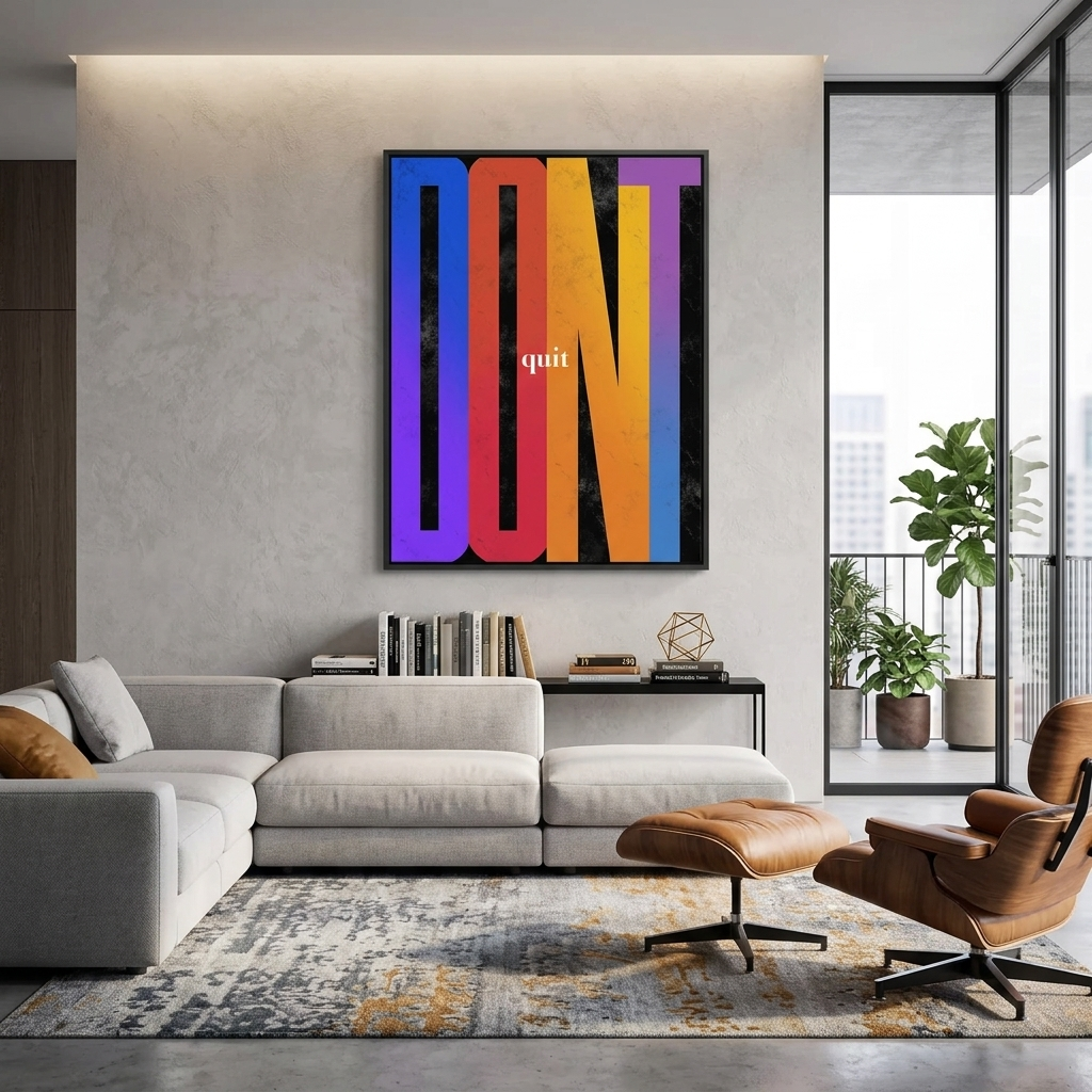 Um zu motivieren, geben Sie nicht auf, motivierender Leinwand-Kunstdruck