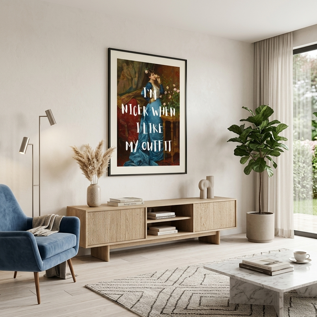 Kunstdruck auf Leinwand, Motiv: „Ich bin netter, wenn mir mein Outfit gefällt“